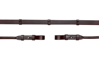 Preview: Schockemoehle Sports Leather Reins Rolled Hook Stud