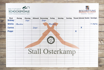 Reitsport Schockemöhle Stalltafel Standard Logo